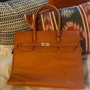 Francesco Rogani Birkin-Style Ostrich Bag Purse